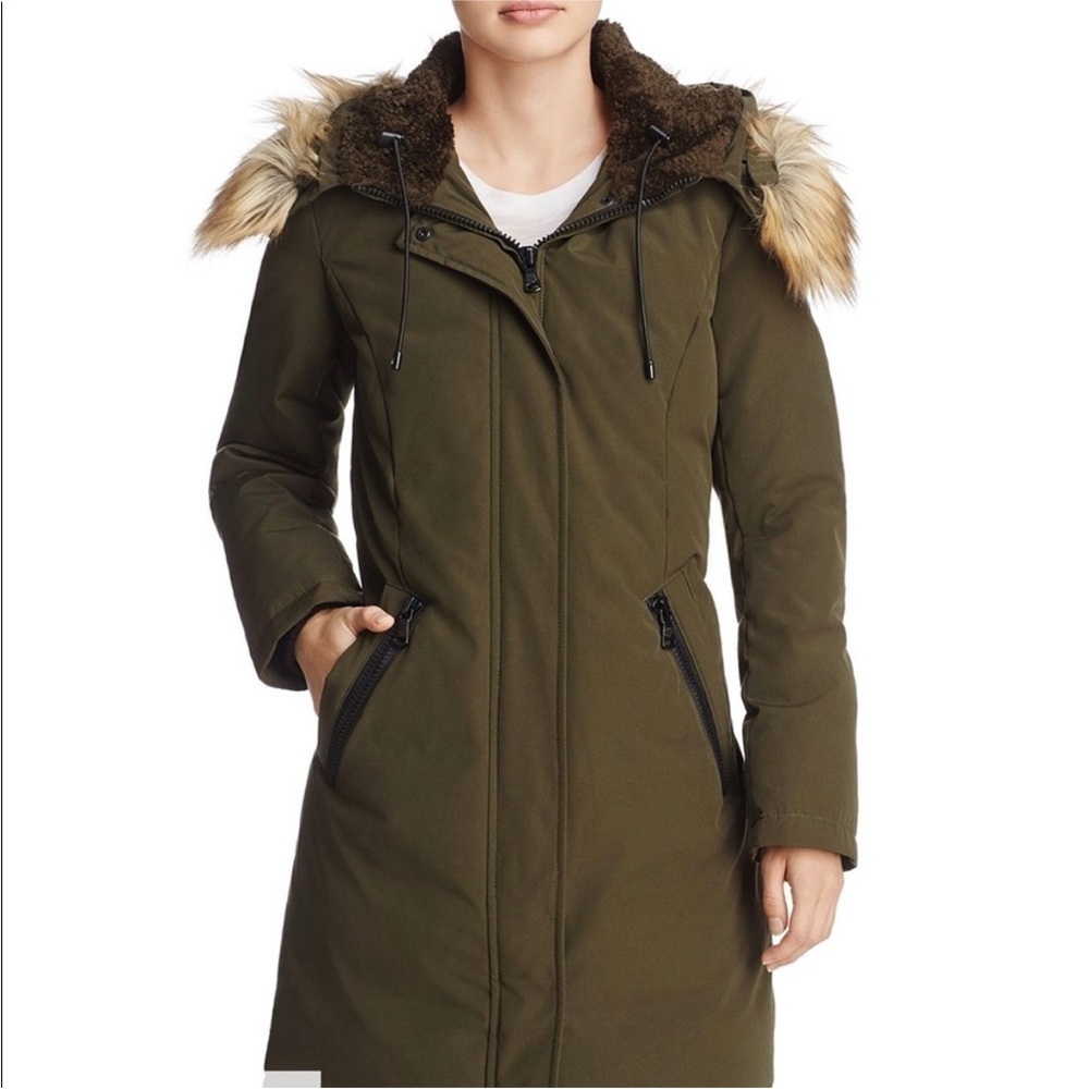 Vince Camuto Olive Faux-Fur-Trim Hooded Down Parka